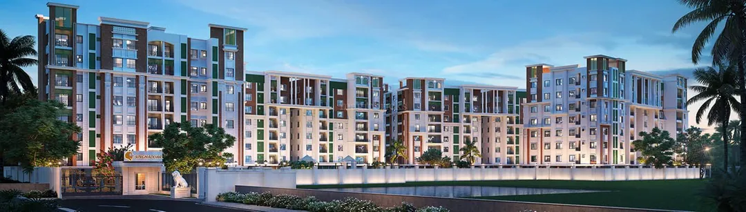 Srijan Spacia exterior – premium residential towers with modern architecture on Jessore Road Madhyamgram